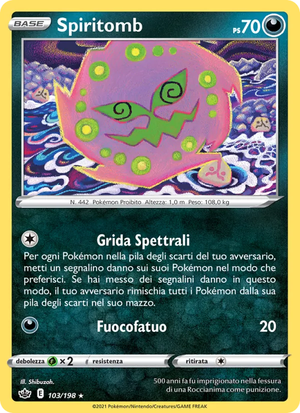Carta Spiritomb dell'espansione Regno Glaciale, numero 103/198