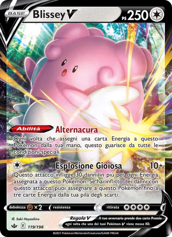 Carta Blissey V dell'espansione Regno Glaciale, numero 119/198