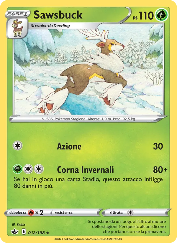 Carta Sawsbuck dell'espansione Regno Glaciale, numero 12/198