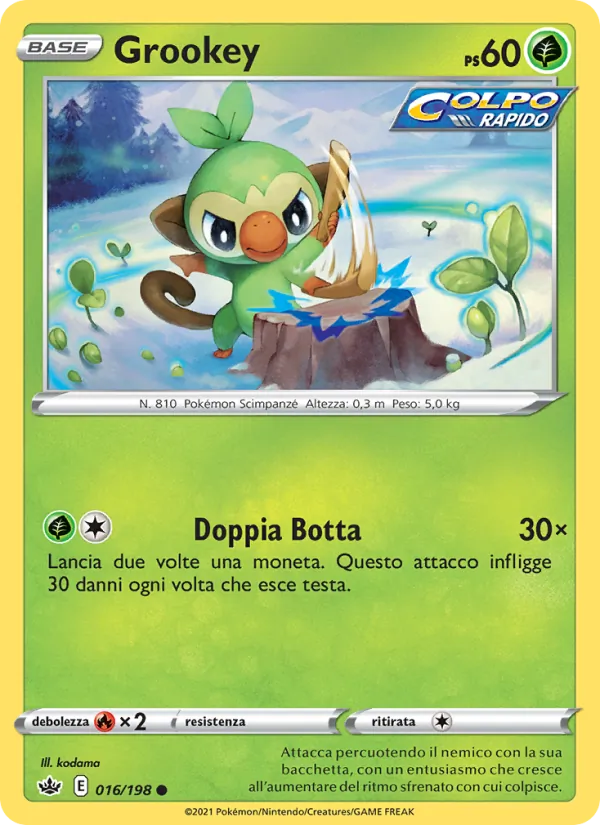 Carta Grookey dell'espansione Regno Glaciale, numero 16/198