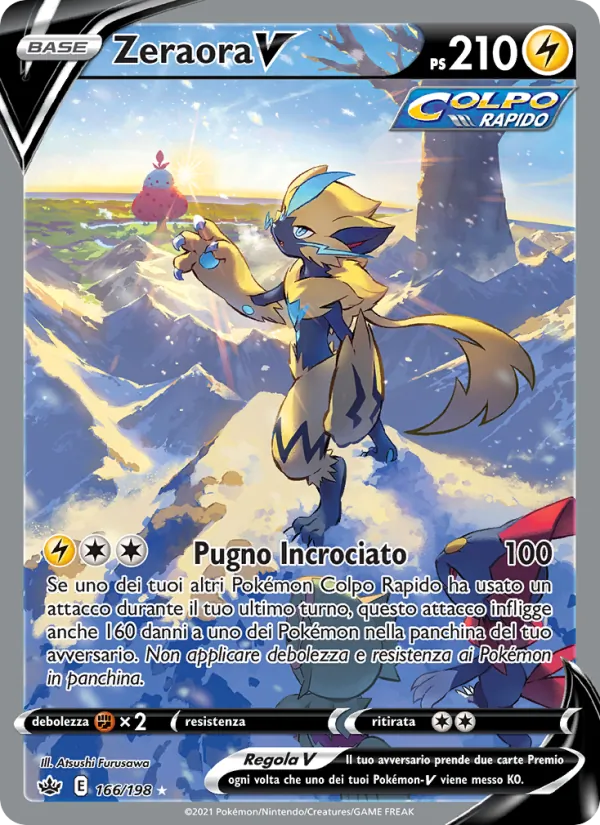 Carta Zeraora V dell'espansione Regno Glaciale, numero 166/198