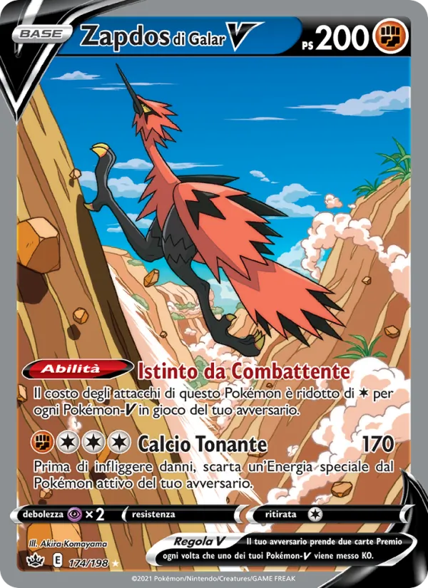 Carta Zapdos di Galar V dell'espansione Regno Glaciale, numero 174/198