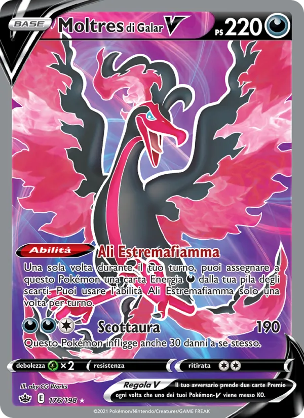 Carta Moltres di Galar V dell'espansione Regno Glaciale, numero 176/198