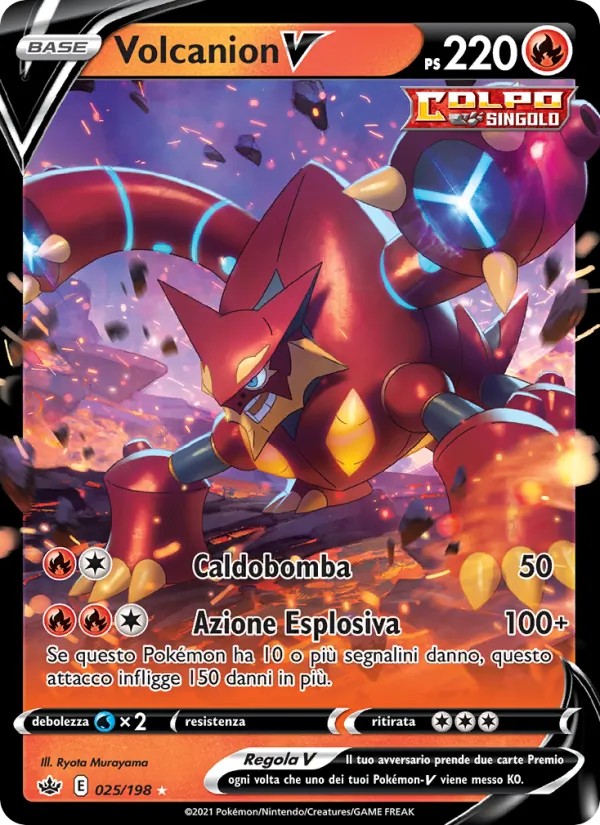 Carta Volcanion V dell'espansione Regno Glaciale, numero 25/198