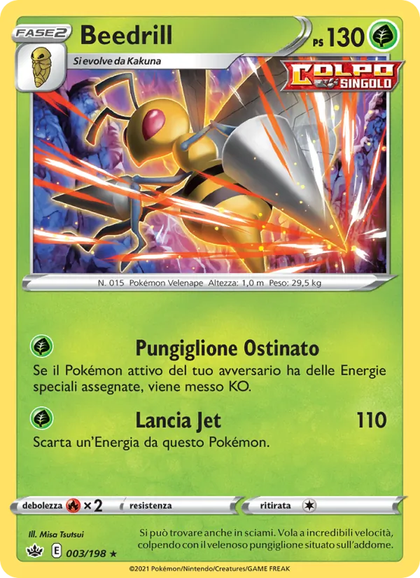 Carta Beedrill dell'espansione Regno Glaciale, numero 3/198