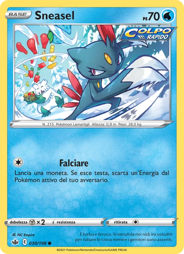 Carta Sneasel dell'espansione Regno Glaciale, numero 30/198