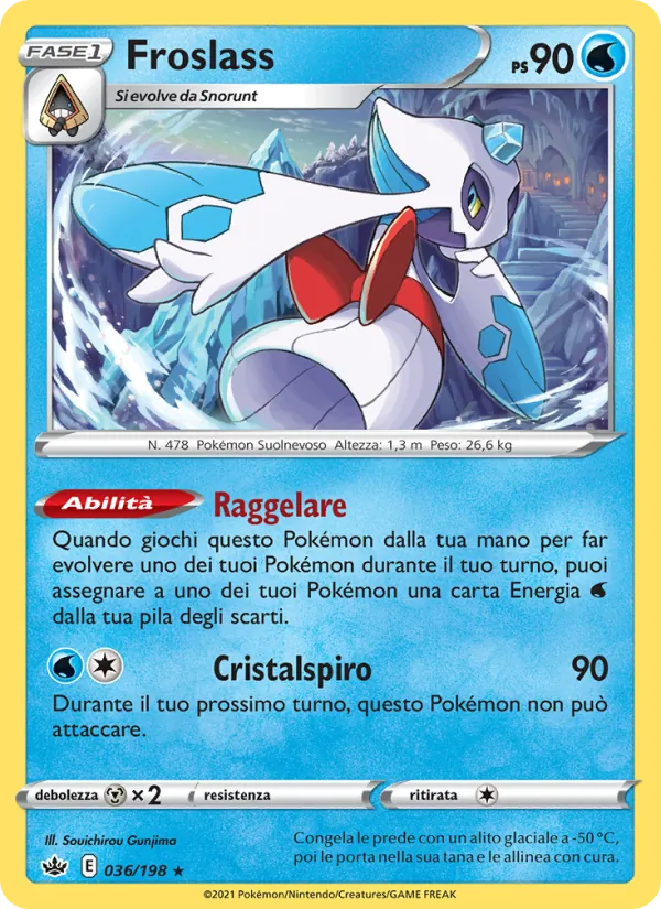 Carta Froslass dell'espansione Regno Glaciale, numero 36/198