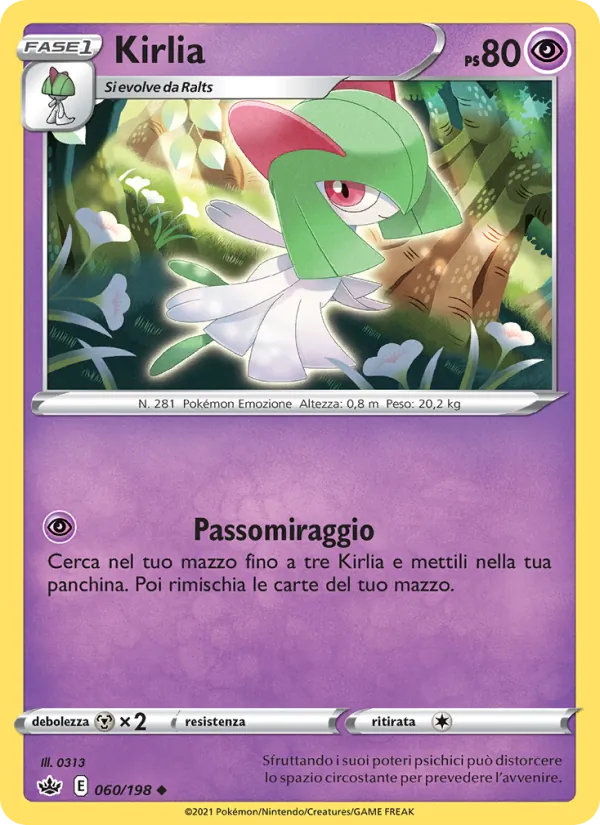 Carta Kirlia dell'espansione Regno Glaciale, numero 60/198