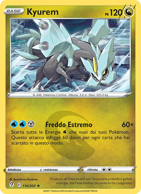 Carta Kyurem dell'espansione Evoluzioni Eteree, numero 116/203