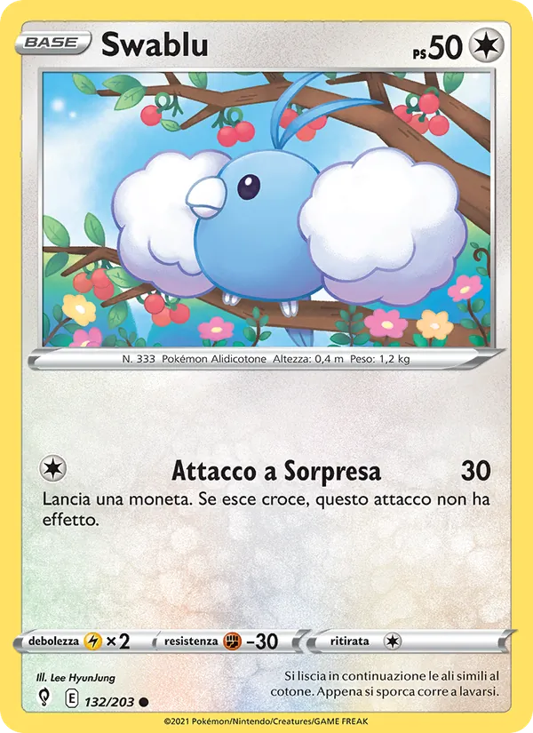 Carta Swablu dell'espansione Evoluzioni Eteree, numero 132/203
