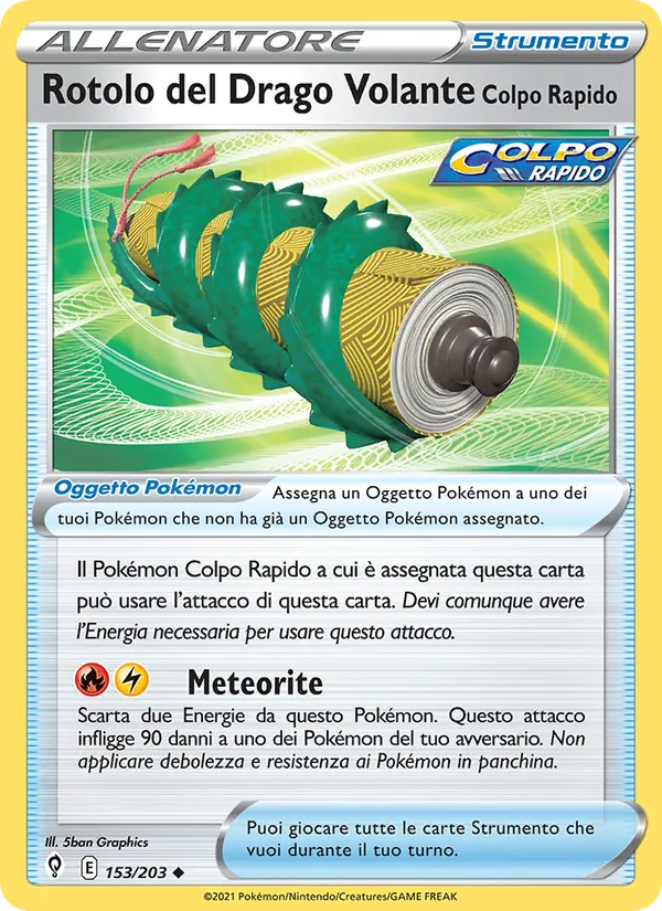 Carta Rotolo del Drago Volante Colpo Rapido dell'espansione Evoluzioni Eteree, numero 153/203