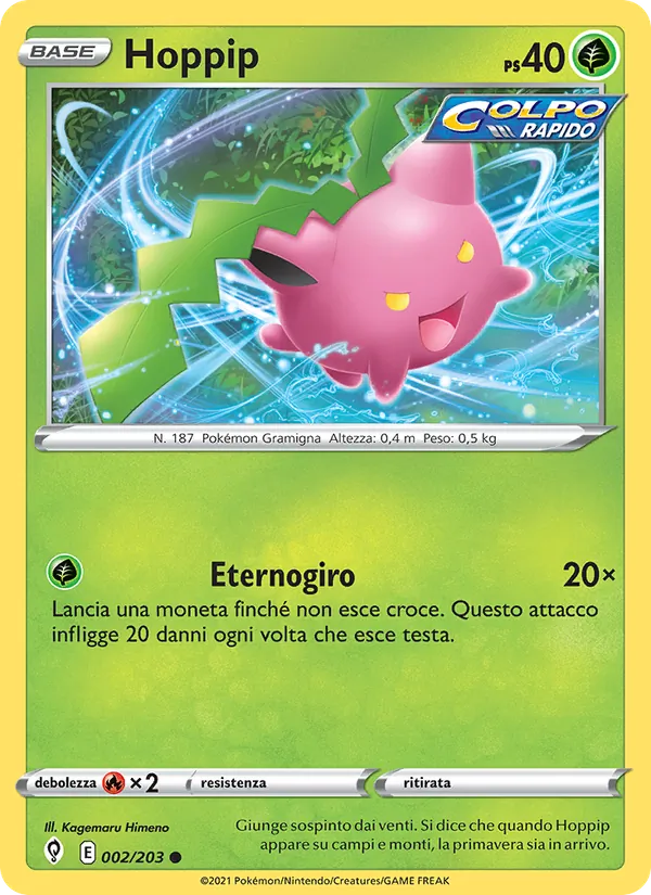 Carta Hoppip dell'espansione Evoluzioni Eteree, numero 2/203