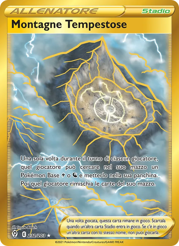 Carta Montagne Tempestose dell'espansione Evoluzioni Eteree, numero 232/203