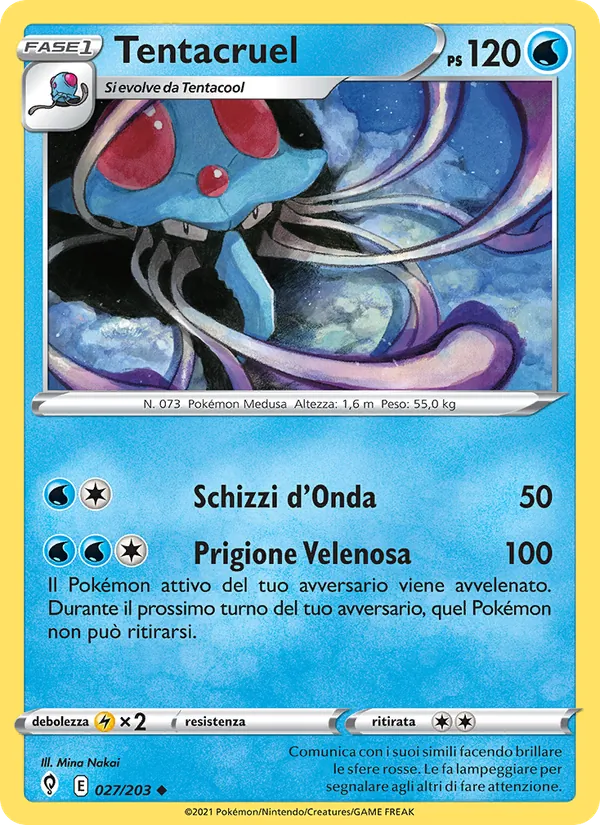 Carta Tentacruel dell'espansione Evoluzioni Eteree, numero 27/203