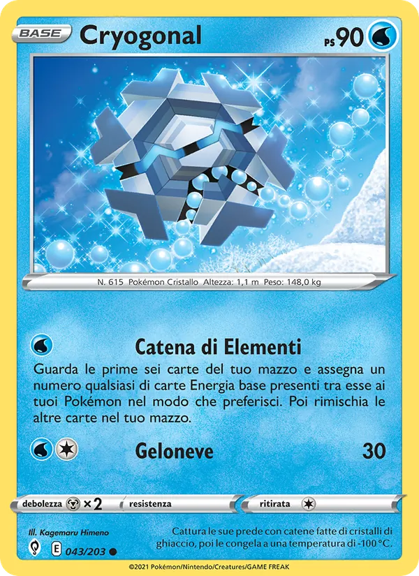 Carta Cryogonal dell'espansione Evoluzioni Eteree, numero 43/203