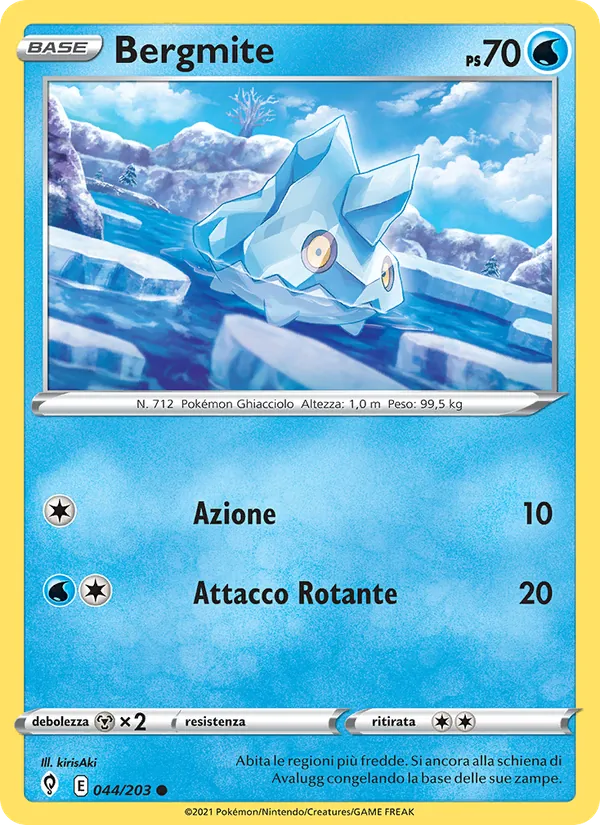 Carta Bergmite dell'espansione Evoluzioni Eteree, numero 44/203