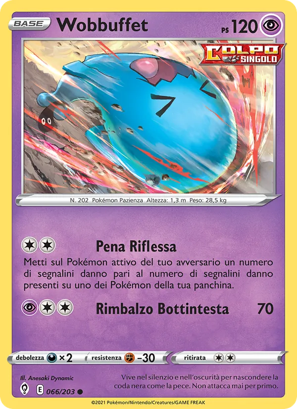 Carta Wobbuffet dell'espansione Evoluzioni Eteree, numero 66/203