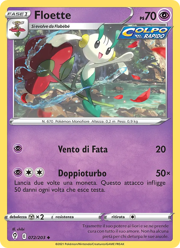 Carta Floette dell'espansione Evoluzioni Eteree, numero 72/203