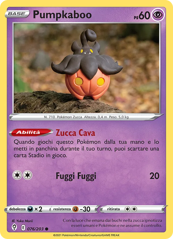 Carta Pumpkaboo dell'espansione Evoluzioni Eteree, numero 76/203