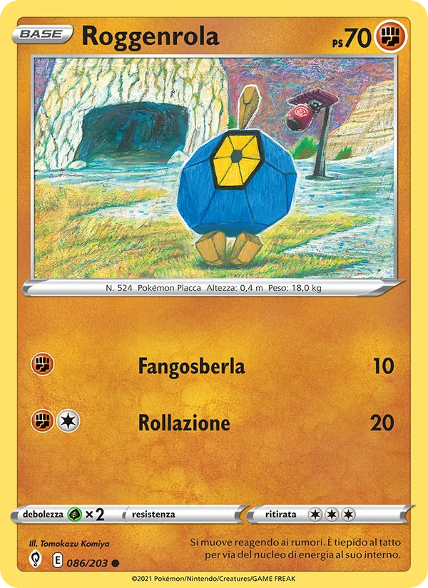 Carta Roggenrola dell'espansione Evoluzioni Eteree, numero 86/203