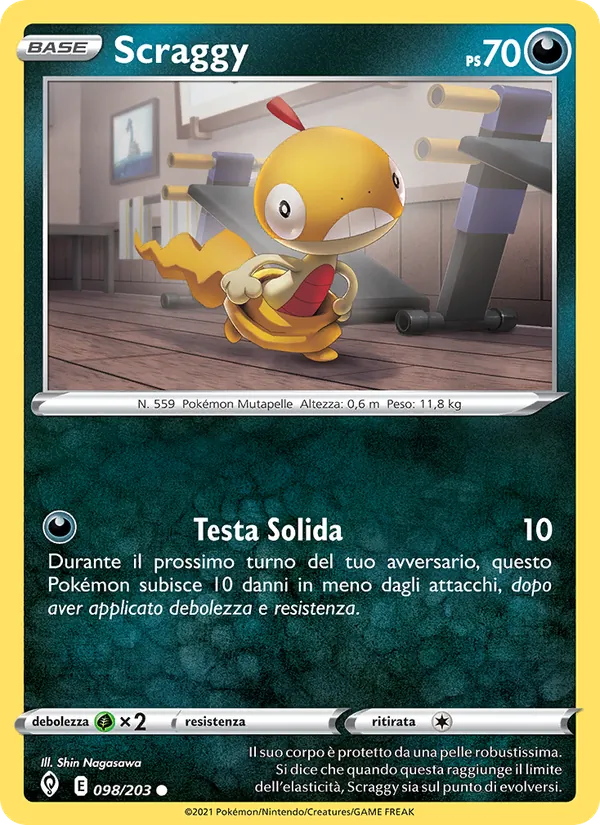 Carta Scraggy dell'espansione Evoluzioni Eteree, numero 98/203