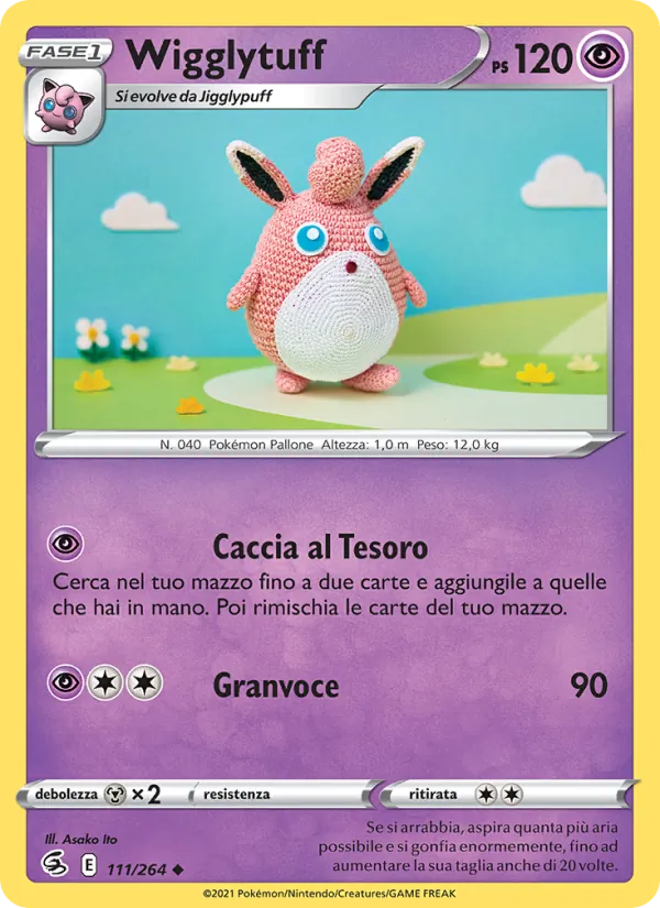 Carta Wigglytuff dell'espansione Colpo Fusione, numero 111/264