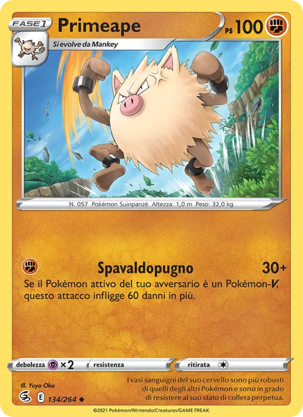 Carta Primeape dell'espansione Colpo Fusione, numero 134/264