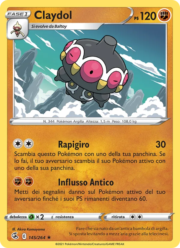 Carta Claydol dell'espansione Colpo Fusione, numero 145/264