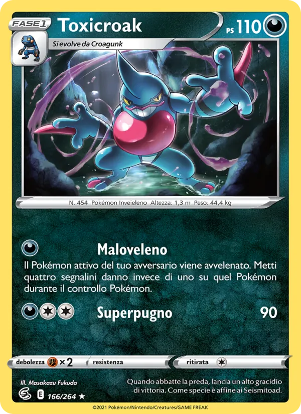 Carta Toxicroak dell'espansione Colpo Fusione, numero 166/264