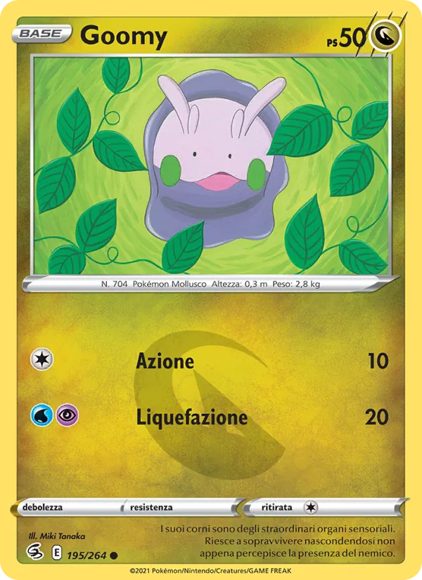 Carta Goomy dell'espansione Colpo Fusione, numero 195/264