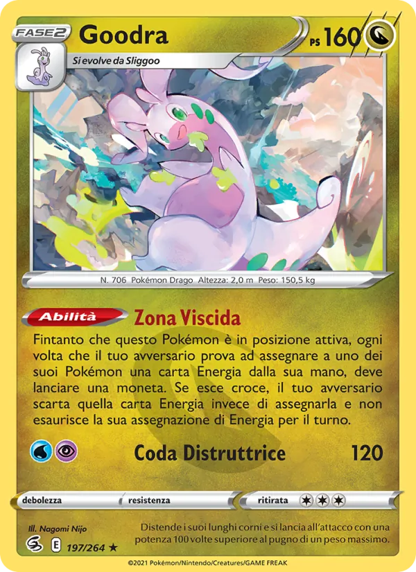 Carta Goodra dell'espansione Colpo Fusione, numero 197/264