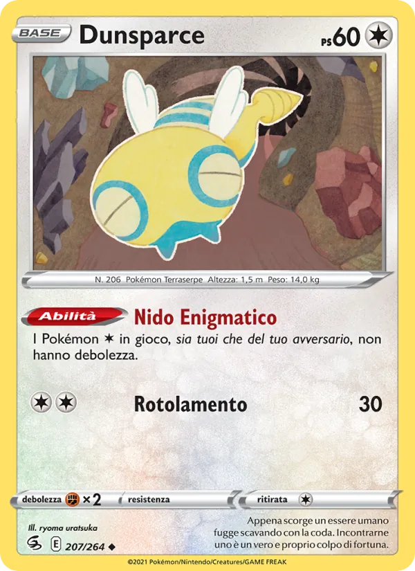 Carta Dunsparce dell'espansione Colpo Fusione, numero 207/264
