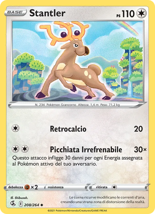 Carta Stantler dell'espansione Colpo Fusione, numero 208/264