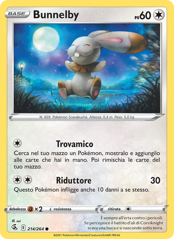 Carta Bunnelby dell'espansione Colpo Fusione, numero 214/264
