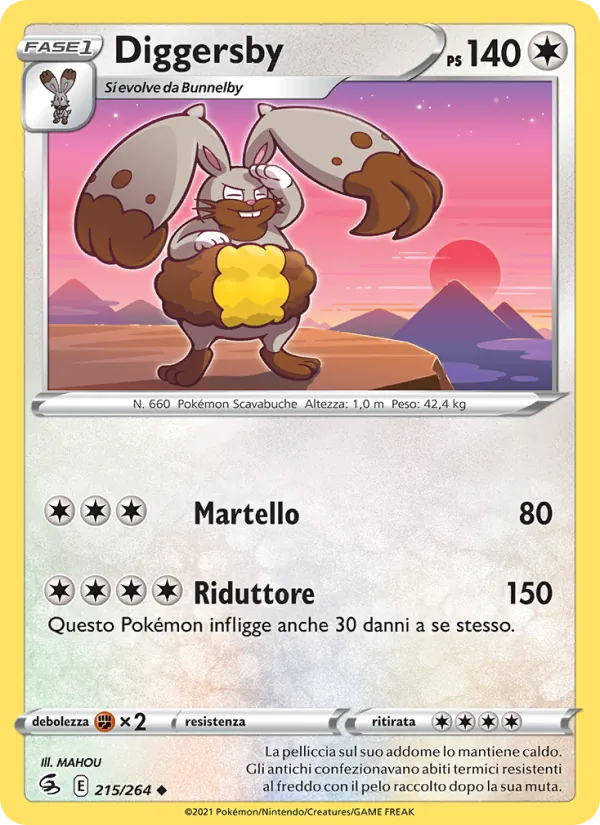 Carta Diggersby dell'espansione Colpo Fusione, numero 215/264