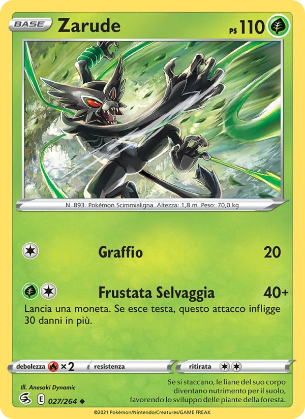 Carta Zarude dell'espansione Colpo Fusione, numero 27/264