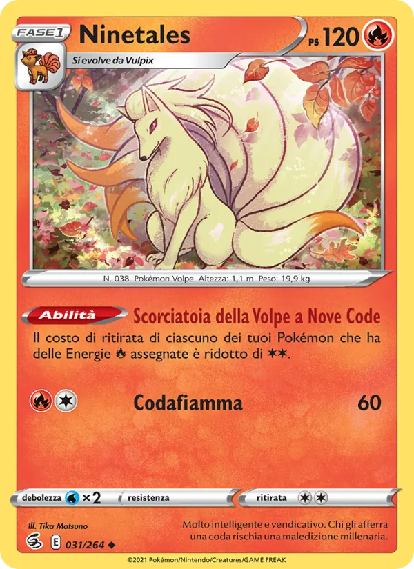 Carta Ninetales dell'espansione Colpo Fusione, numero 31/264