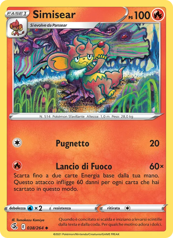 Carta Simisear dell'espansione Colpo Fusione, numero 38/264