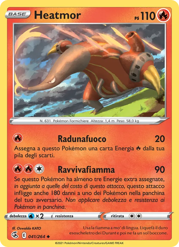 Carta Heatmor dell'espansione Colpo Fusione, numero 41/264