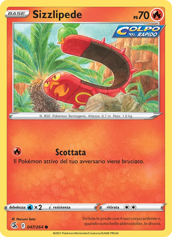Carta Sizzlipede dell'espansione Colpo Fusione, numero 47/264