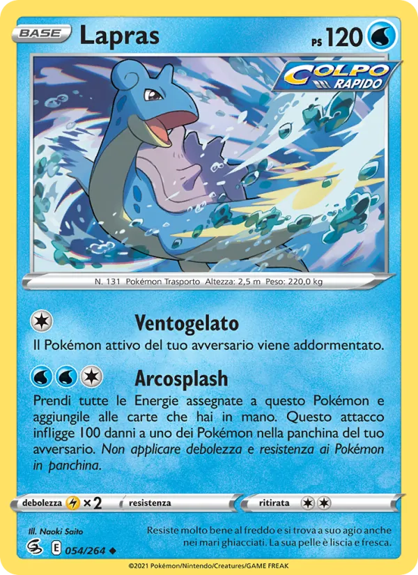Carta Lapras dell'espansione Colpo Fusione, numero 54/264