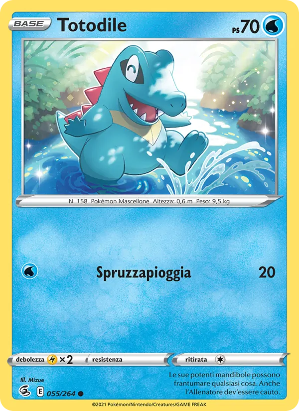 Carta Totodile dell'espansione Colpo Fusione, numero 55/264