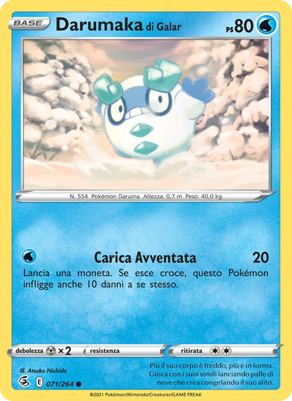 Carta Darumaka di Galar dell'espansione Colpo Fusione, numero 71/264