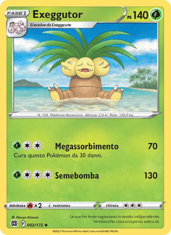 Carta Exeggutor dell'espansione Astri Lucenti, numero 002/172