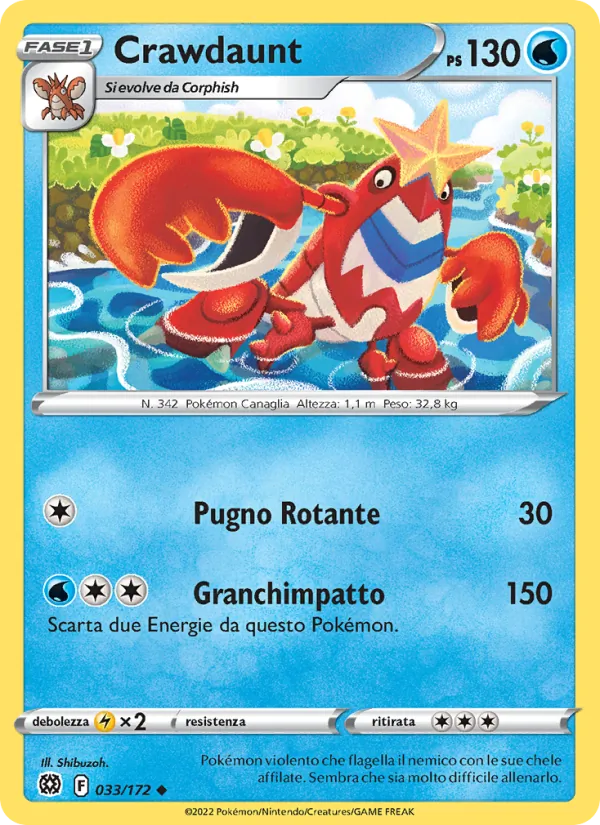 Carta Crawdaunt dell'espansione Astri Lucenti, numero 033/172