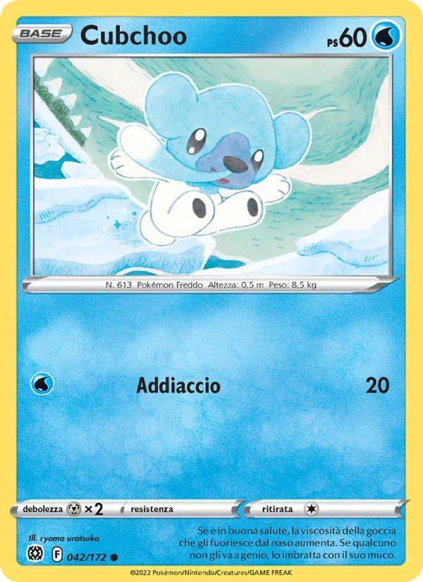 Carta Cubchoo dell'espansione Astri Lucenti, numero 042/172