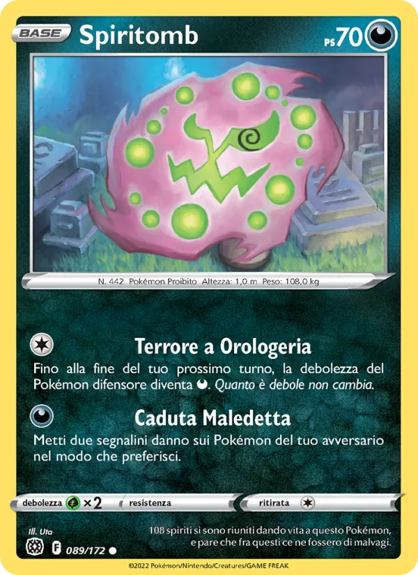 Carta Spiritomb dell'espansione Astri Lucenti, numero 089/172