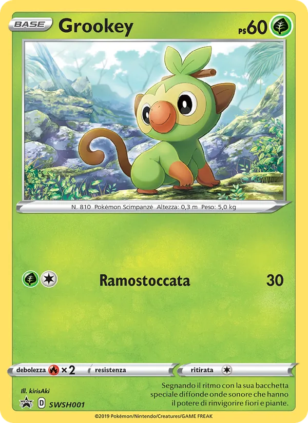 Carta Grookey dell'espansione SPSC Promo, numero SWSH001/307