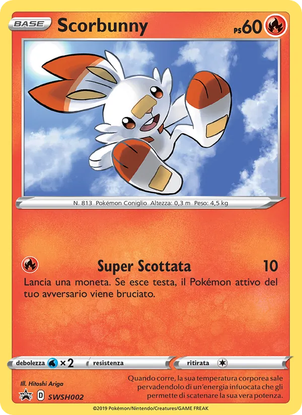 Carta Scorbunny dell'espansione SPSC Promo, numero SWSH002/307