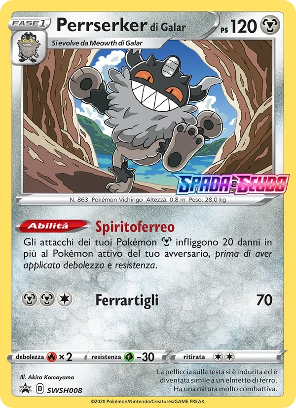 Carta Perrserker di Galar dell'espansione SPSC Promo, numero SWSH008/307